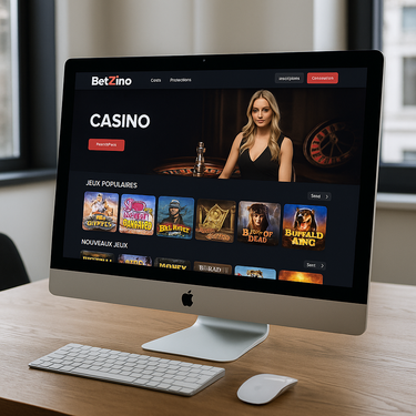 BetZino - Interface Desktop - Design Intuitif Casino